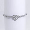 Tianyu Gems Silver Tennis Bracelet Mossanite DEF VVS 6.5MM 1ct Round Moissanite 18K White Gold Plated Bracelet