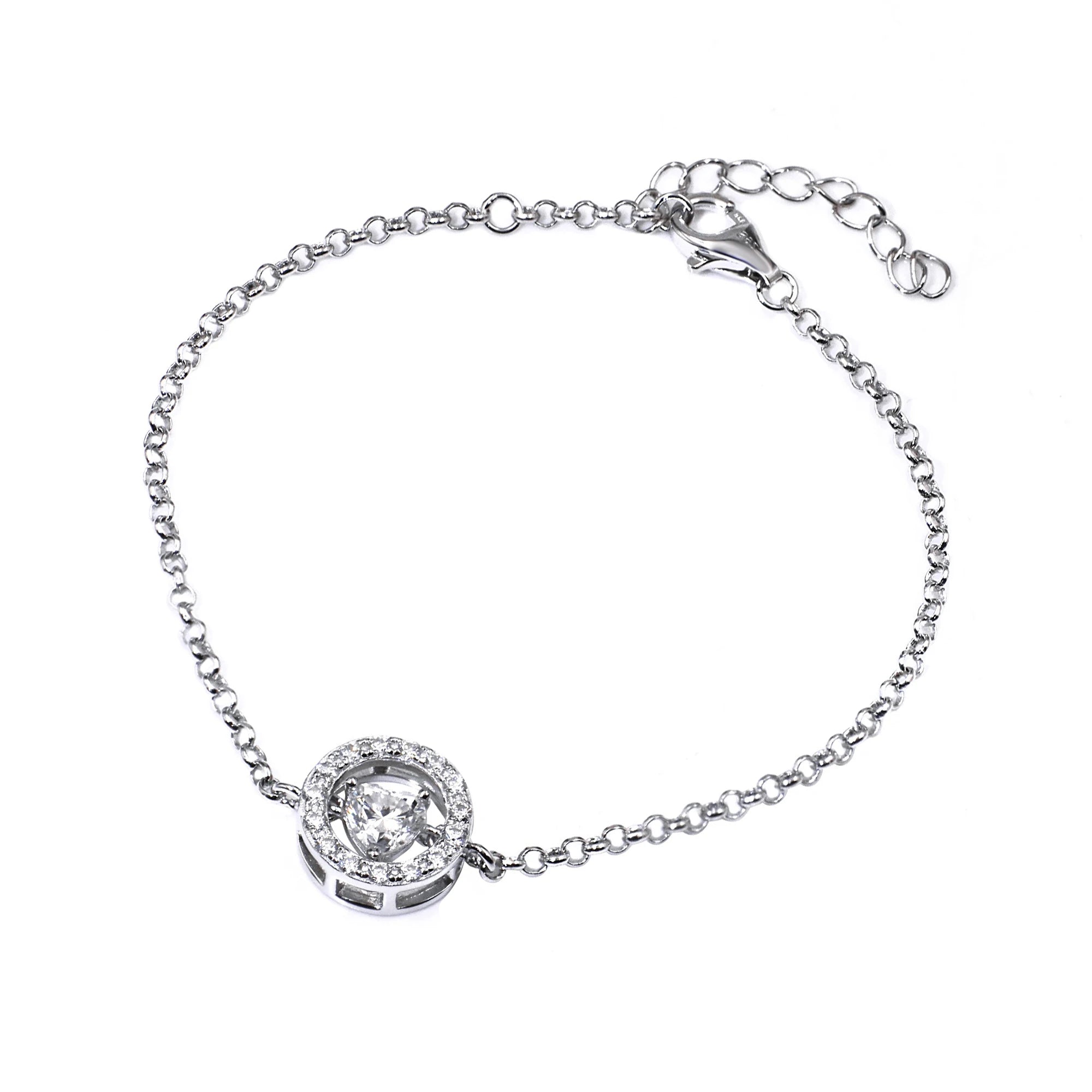 Tianyu Gems Silver Tennis Bracelet Mossanite DEF VVS 6.5MM 1ct Round Moissanite 18K White Gold Plated Bracelet