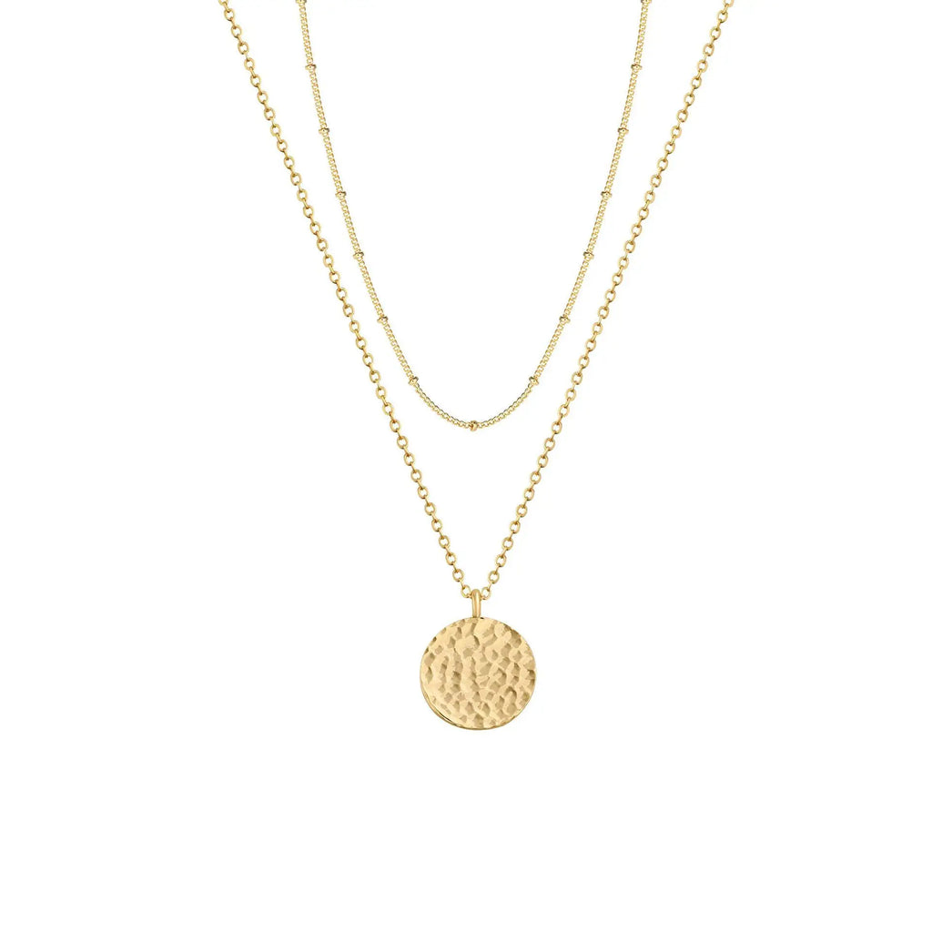 Chic Stylish Round Pendant Multi-layer Chain Necklace,for Women Daily Party Holiday Jewelry