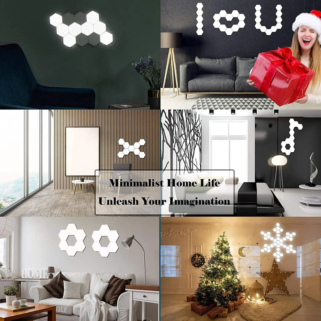 Local Inventory USA White LED Night Light Removable Hexagonal Smart Home Wall Lamp Quantum Modular Touch Hexagon Geometry