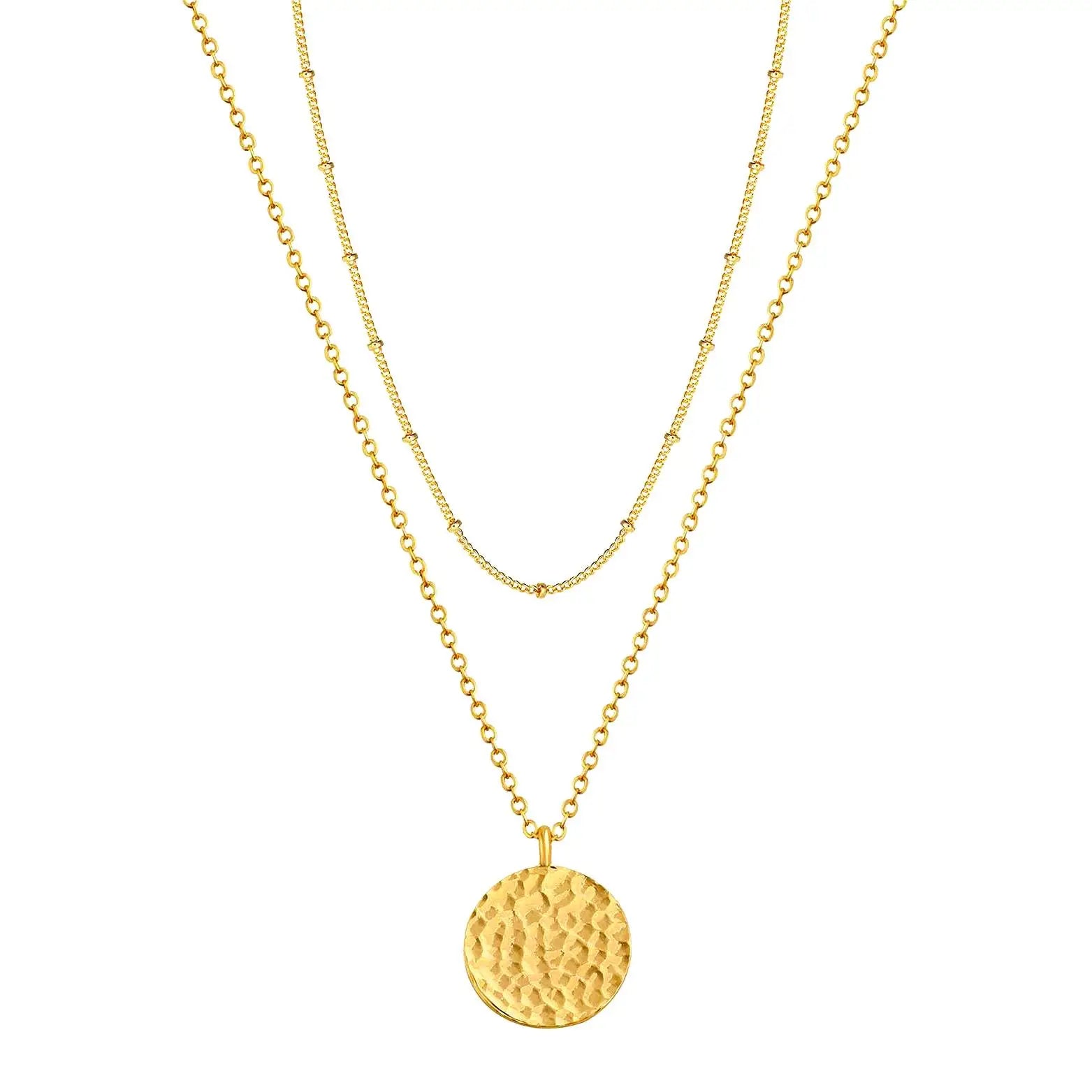 Chic Stylish Round Pendant Multi-layer Chain Necklace,for Women Daily Party Holiday Jewelry