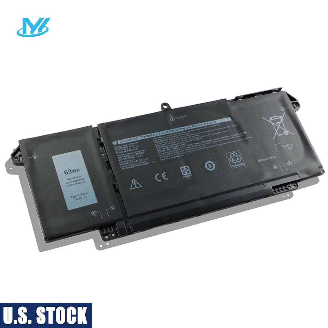 US Stock 7FMXV Laptop Battery for Dell Latitude 5320 7320 7420 7520 Latitude 5320 2-in-1/7320 2-in-1/7420 2-in-1 P133G P134G
