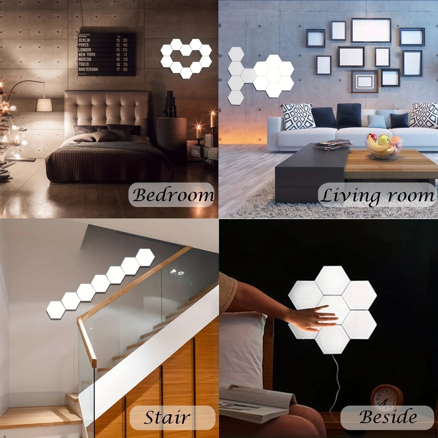 Local Inventory USA White LED Night Light Removable Hexagonal Smart Home Wall Lamp Quantum Modular Touch Hexagon Geometry