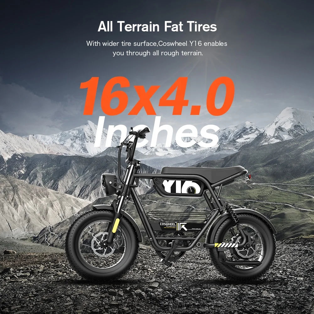 Coswheel Y16 Fatbike Original Electric Hybrid Bike Fat Tire Electric Bike European Wholesale Cheap Bike Best Seller