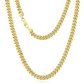 USA Free Shipping Real 8mm 14k Gold Plated Miami Cuban Link Chain Women Gifts Jewelry Stainless Steel Waterproof Mens Necklace
