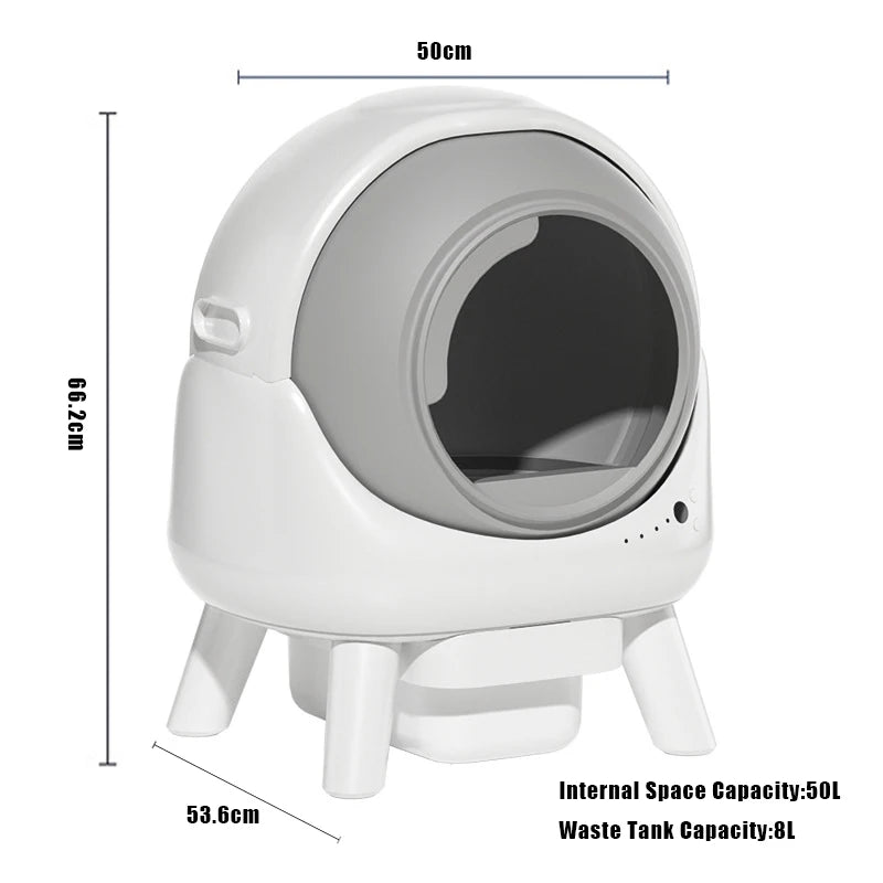 Easy Clean Anti Pinch Safety Portable Polypropylene Large Smart Automatic Self Cleaning Roller Cat Litter Box 8L Waste Tank