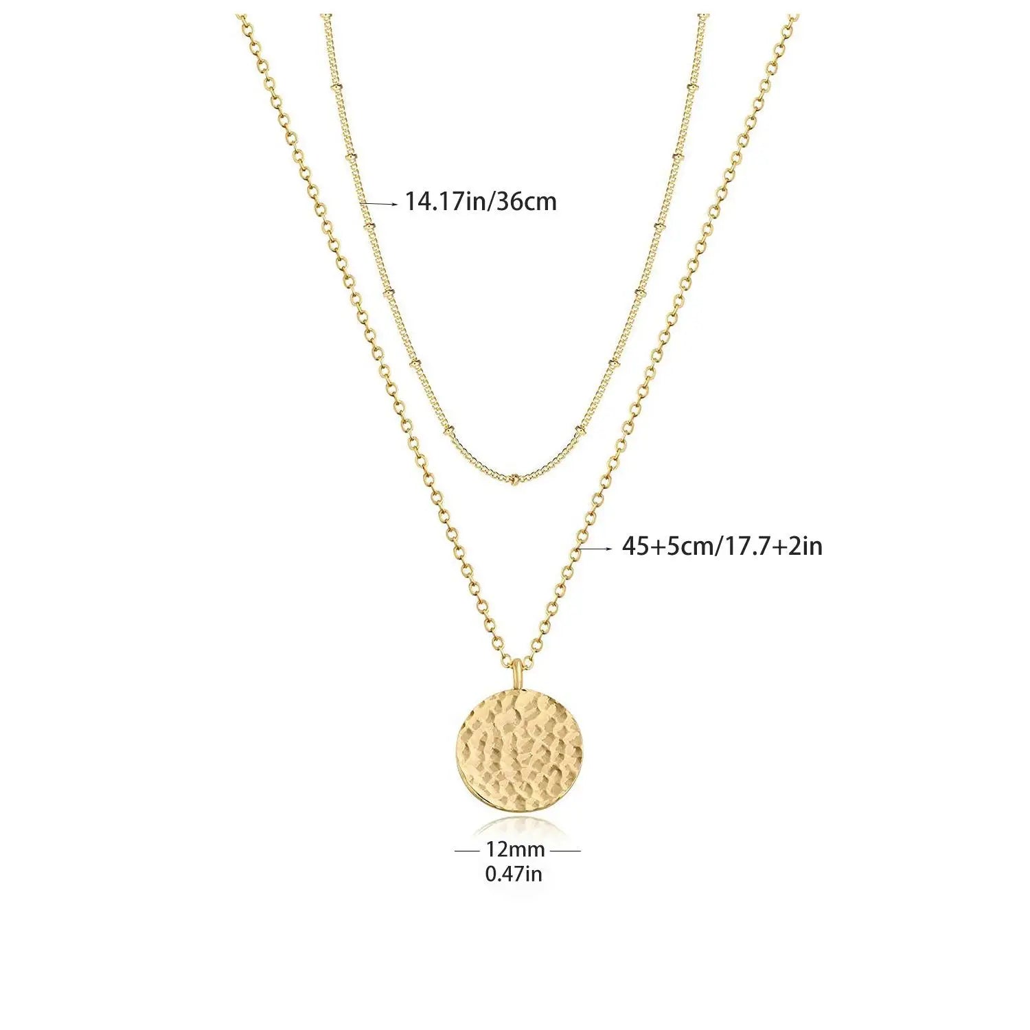 Chic Stylish Round Pendant Multi-layer Chain Necklace,for Women Daily Party Holiday Jewelry