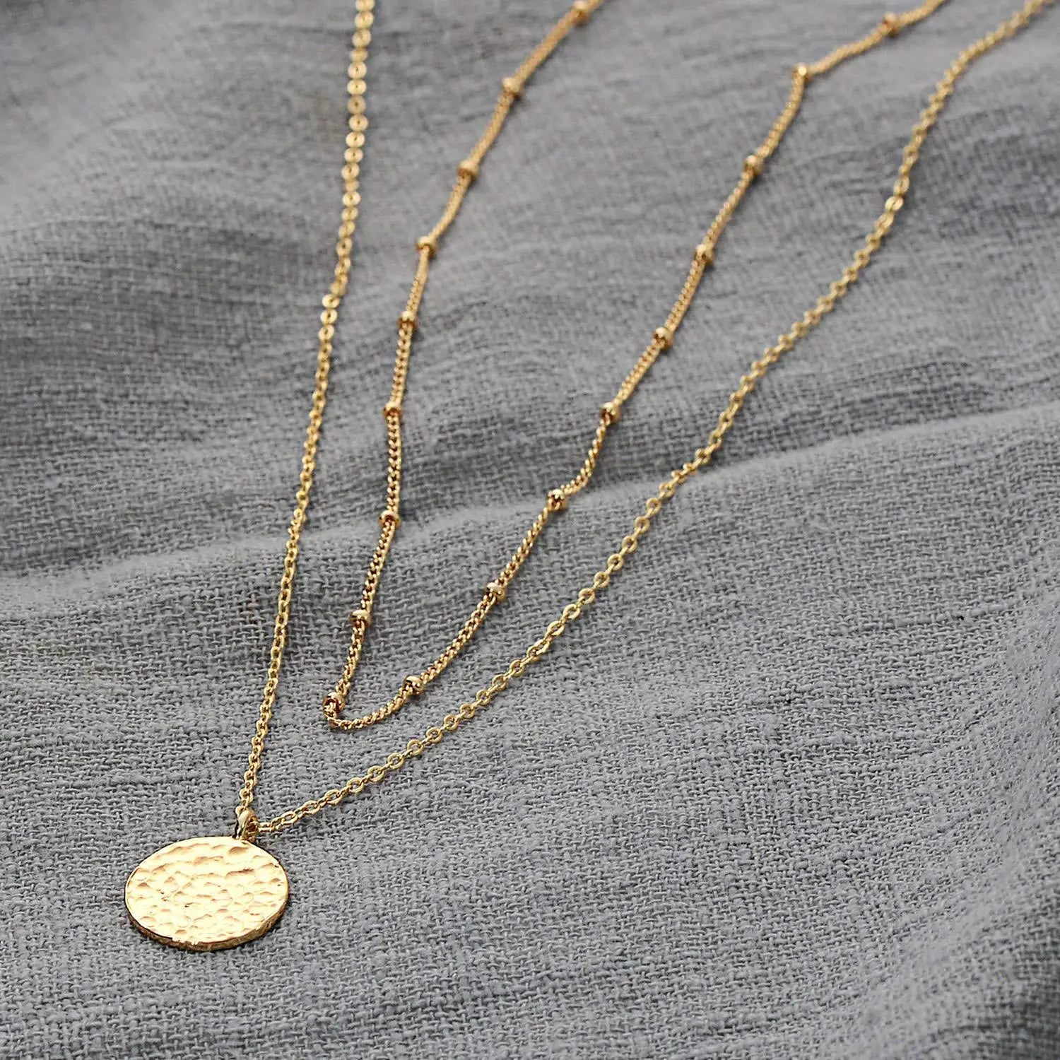 Chic Stylish Round Pendant Multi-layer Chain Necklace,for Women Daily Party Holiday Jewelry