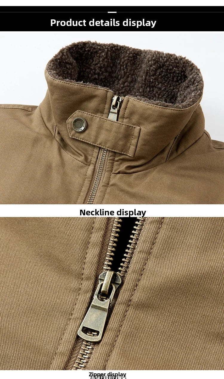 Cotton Men's Workwear Long Sleeved Pocket Shirt, Suitable for Spring and Autumn Leisure Outdoor Logging