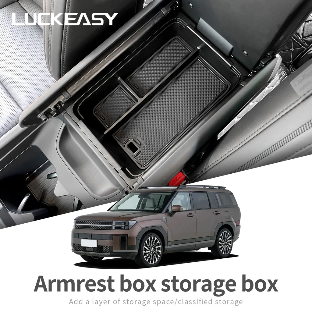 for Hyundai Santa Fe 2024 2025 Car Armrest Storage Box Organizer Case Car Interior Accessories Center Console Storage Tray