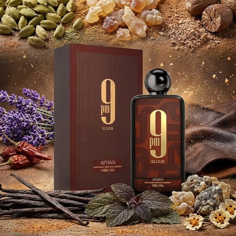 AFNAN 9PM 9AM Perfume 100ml Unisex Eau De Parfum Long Lasting Fresh Sweet Woody Aromatic Fragrance Collection Luxury Scent