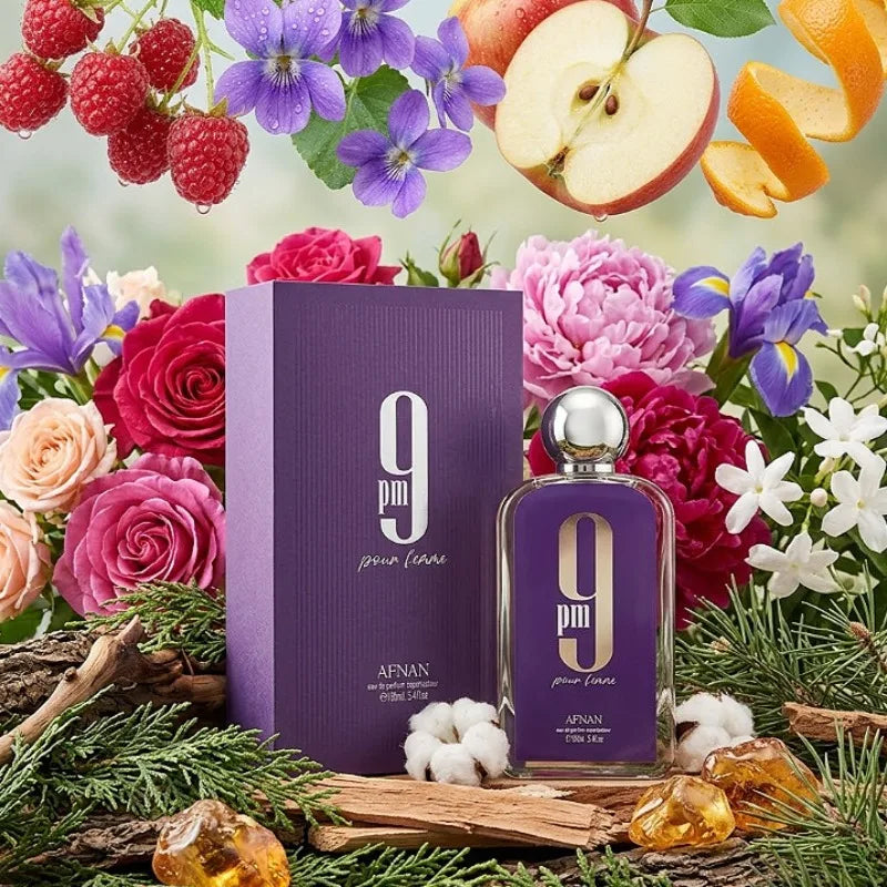 AFNAN 9PM 9AM Perfume 100ml Unisex Eau De Parfum Long Lasting Fresh Sweet Woody Aromatic Fragrance Collection Luxury Scent