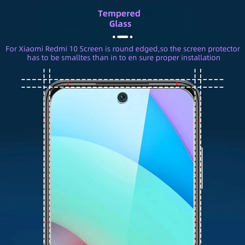 NNBILI 5PCS Tempered Glass for Redmi Note 13 12 11 10 9 8 7 Pro Plus 5G 12S 11S Protective Glass for Redmi 12C 10C 9C 9T 9A 9AT