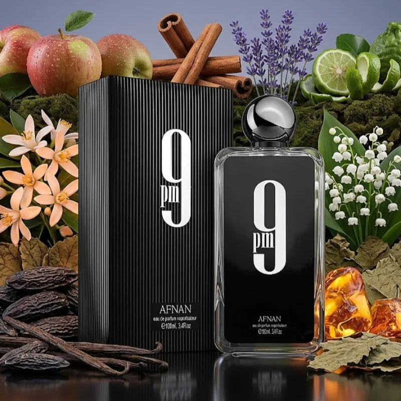 AFNAN 9PM 9AM Perfume 100ml Unisex Eau De Parfum Long Lasting Fresh Sweet Woody Aromatic Fragrance Collection Luxury Scent