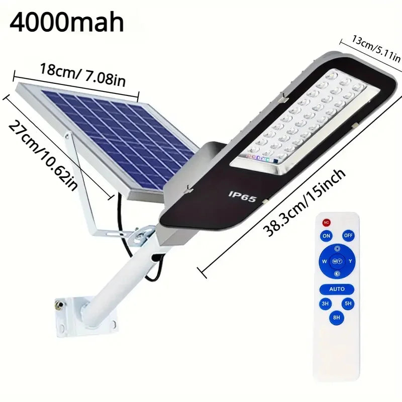 Outdoor Powerful Solar Street Light Waterproof From Dusk To Dawn Lighting Garden Garage Terrace House Remote Control Wall Lamp