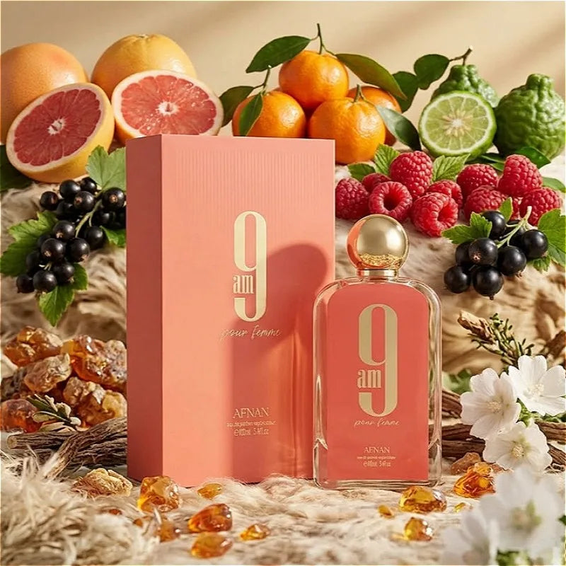 AFNAN 9PM 9AM Perfume 100ml Unisex Eau De Parfum Long Lasting Fresh Sweet Woody Aromatic Fragrance Collection Luxury Scent