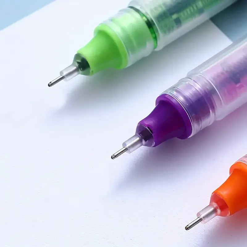 12-Pack Quick-Dry Colored Gel Ballpoint Pens - 0.5mm Needle Tip Carbon Pens - Perfect Choice for Students!